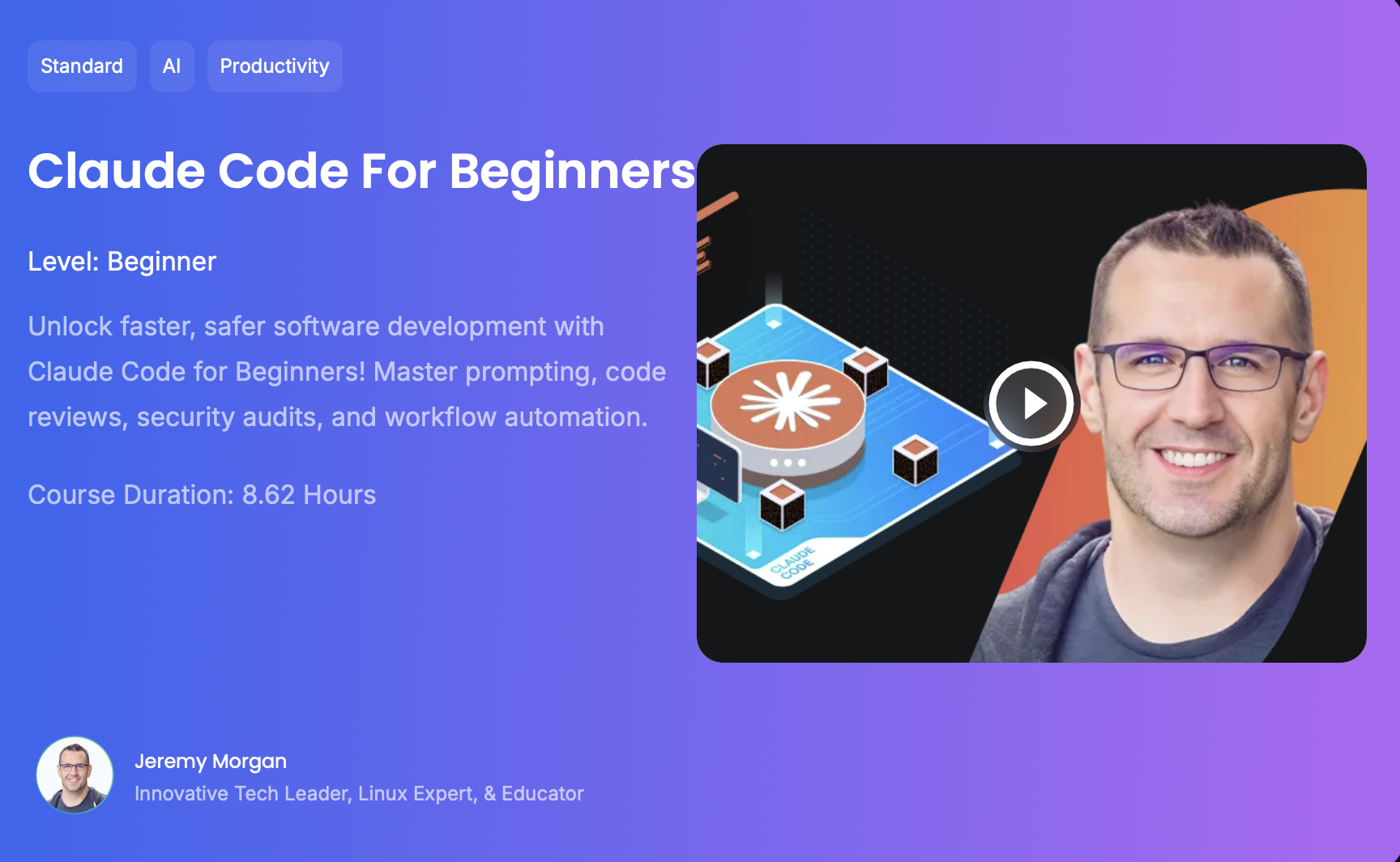 Claude course overview screenshot
